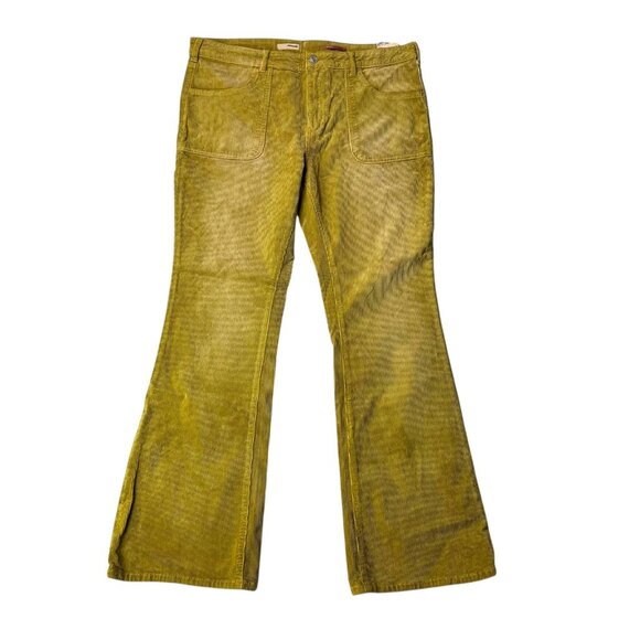 Anthropologie Pilcro The Icon Flare Corduroy Pants Mustard Yellow NWT Size 33 - Picture 3 of 5